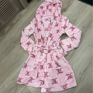 Juicy Couture Pink Plush Hooded Robe